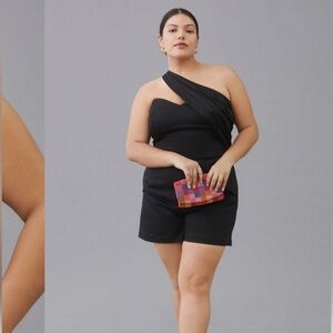 NWT Hutch Black One-Shoulder Romper from Anthropologie